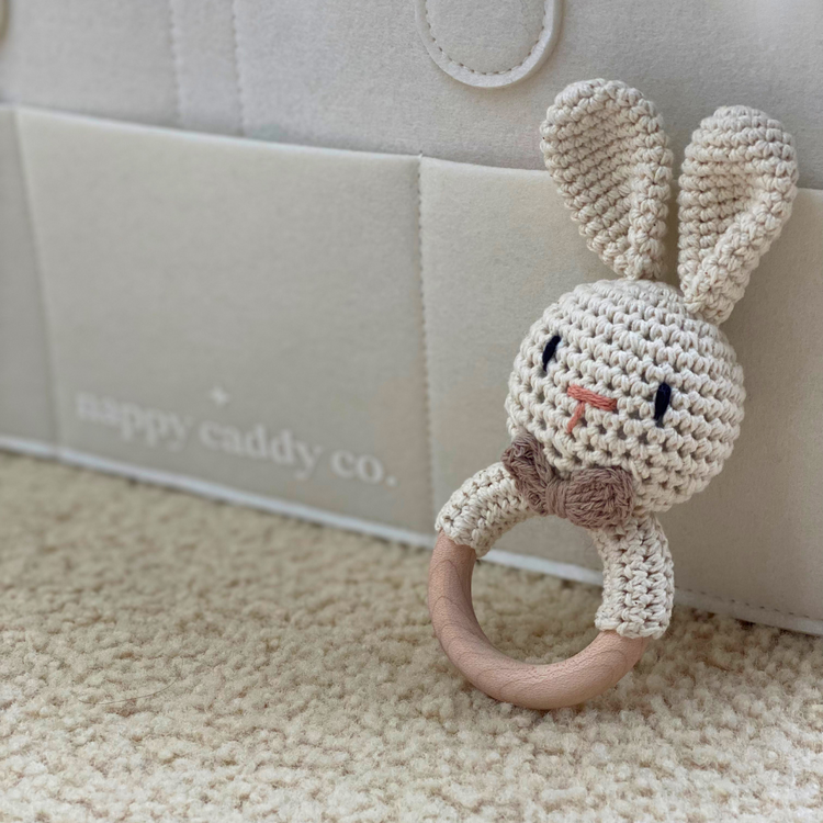 Baby Bunny Knitted Rattle