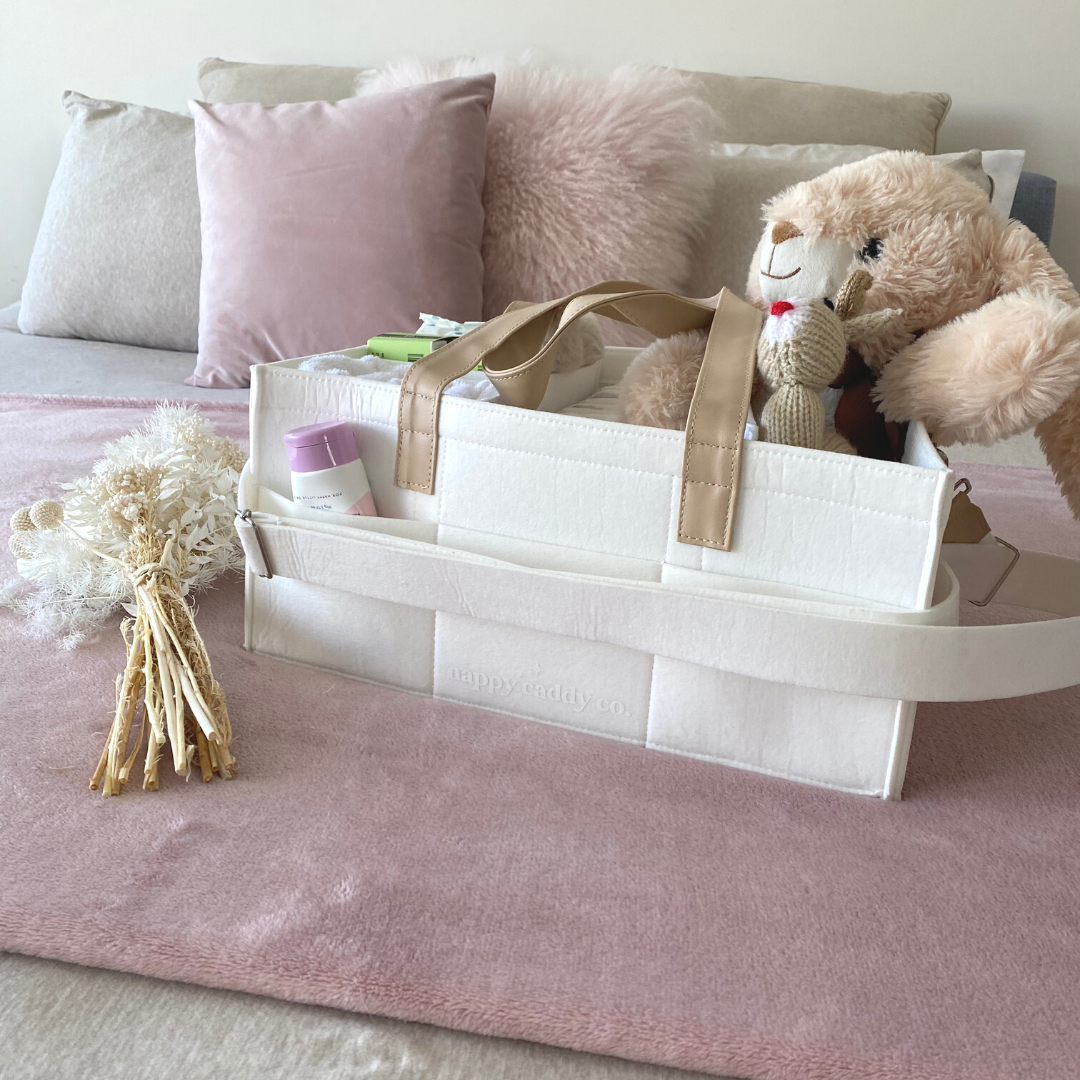 Deluxe White Felt Caddy – Nappy Caddy Co.